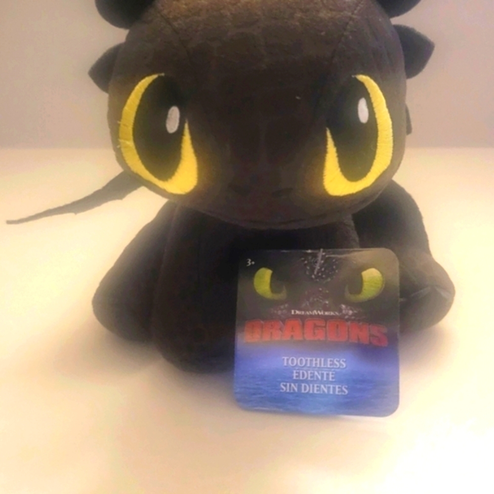 Dreamworks Toothless Stuffed Animal - Black and Yellow